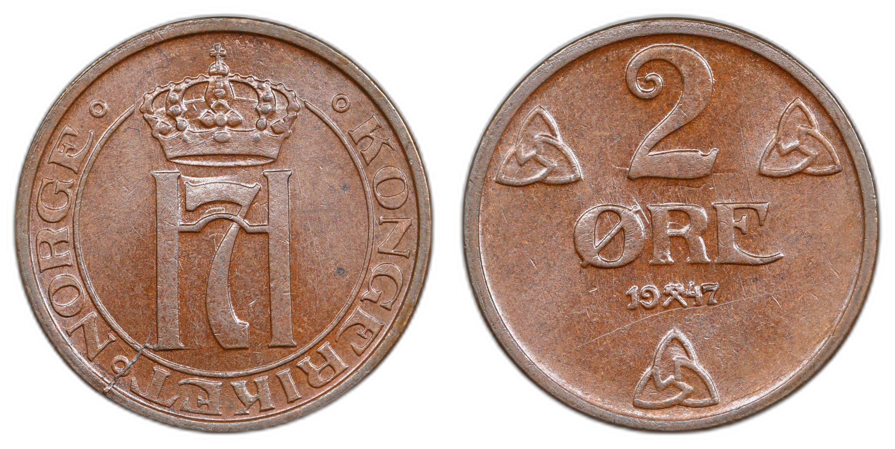 Norge 2 Øre 1947 Kv 0