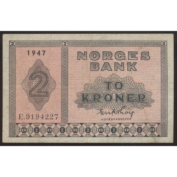 2 Kroner 1947 E Kv 1+