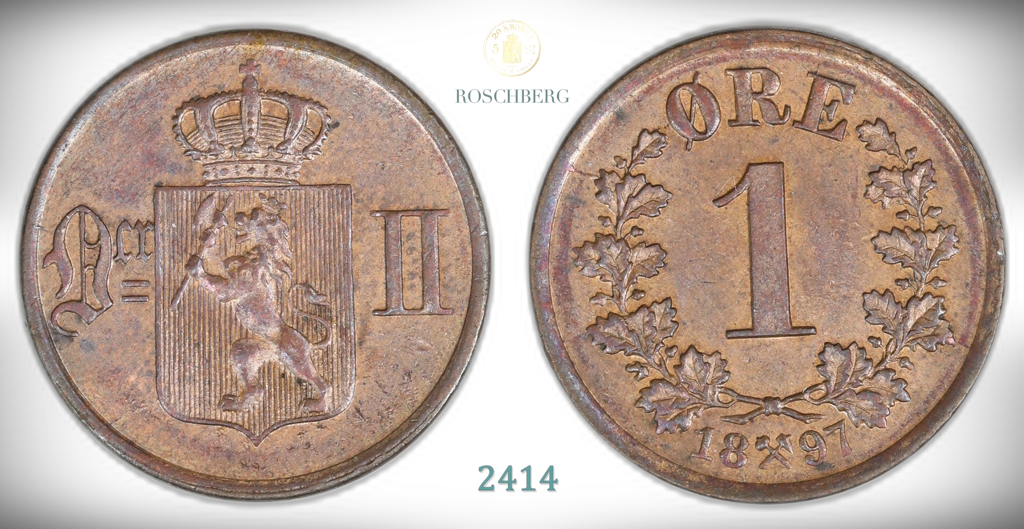 Norge 1 Øre 1897  Kv: 01