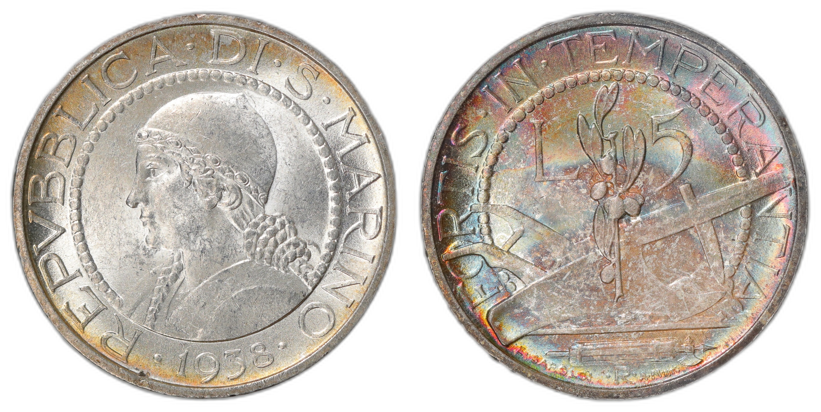 San Marino 5 Lire 1938 Kv: UNC
