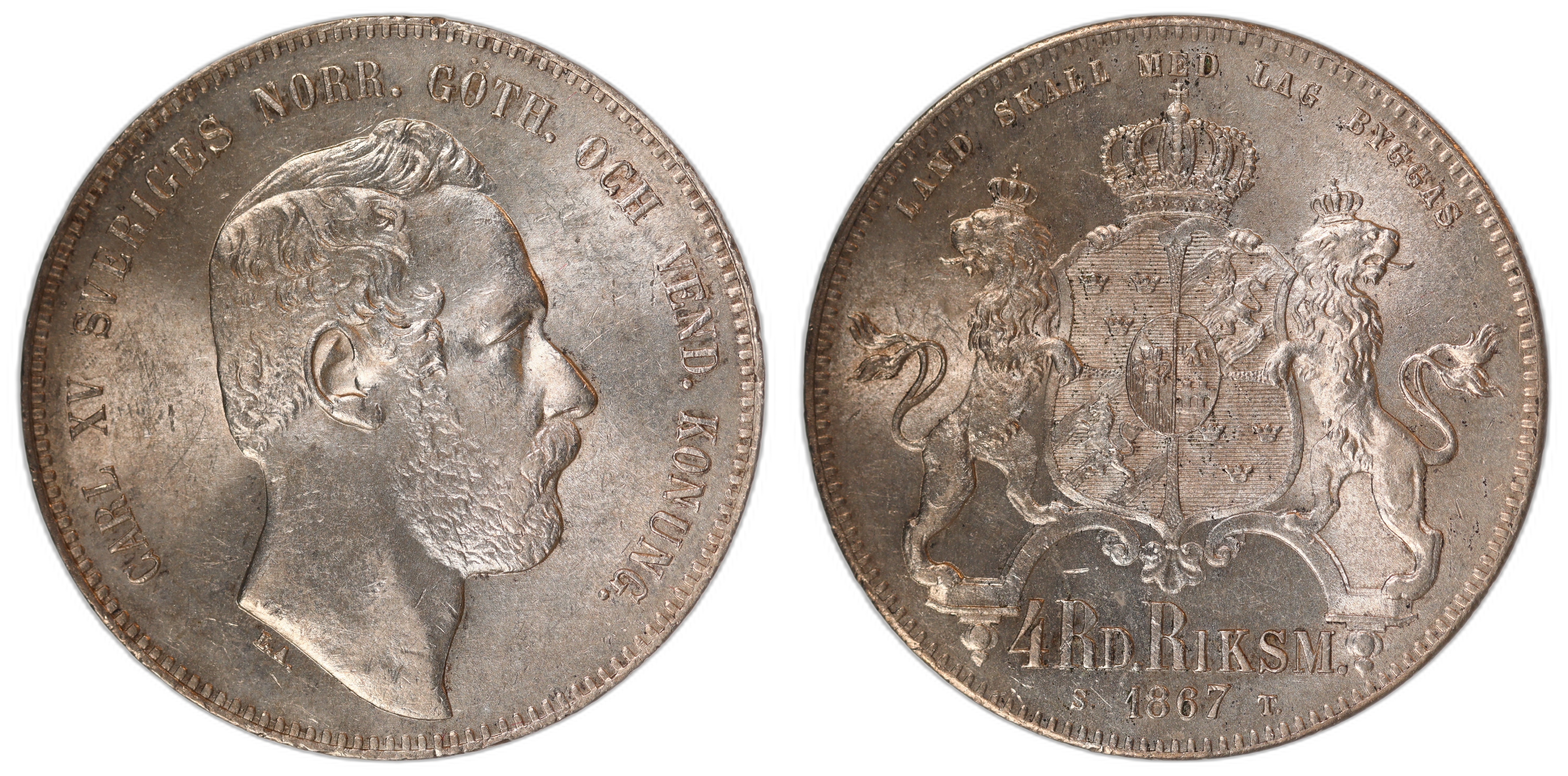 Sweden 4 Rigsdaler 1867 Kv: UNC