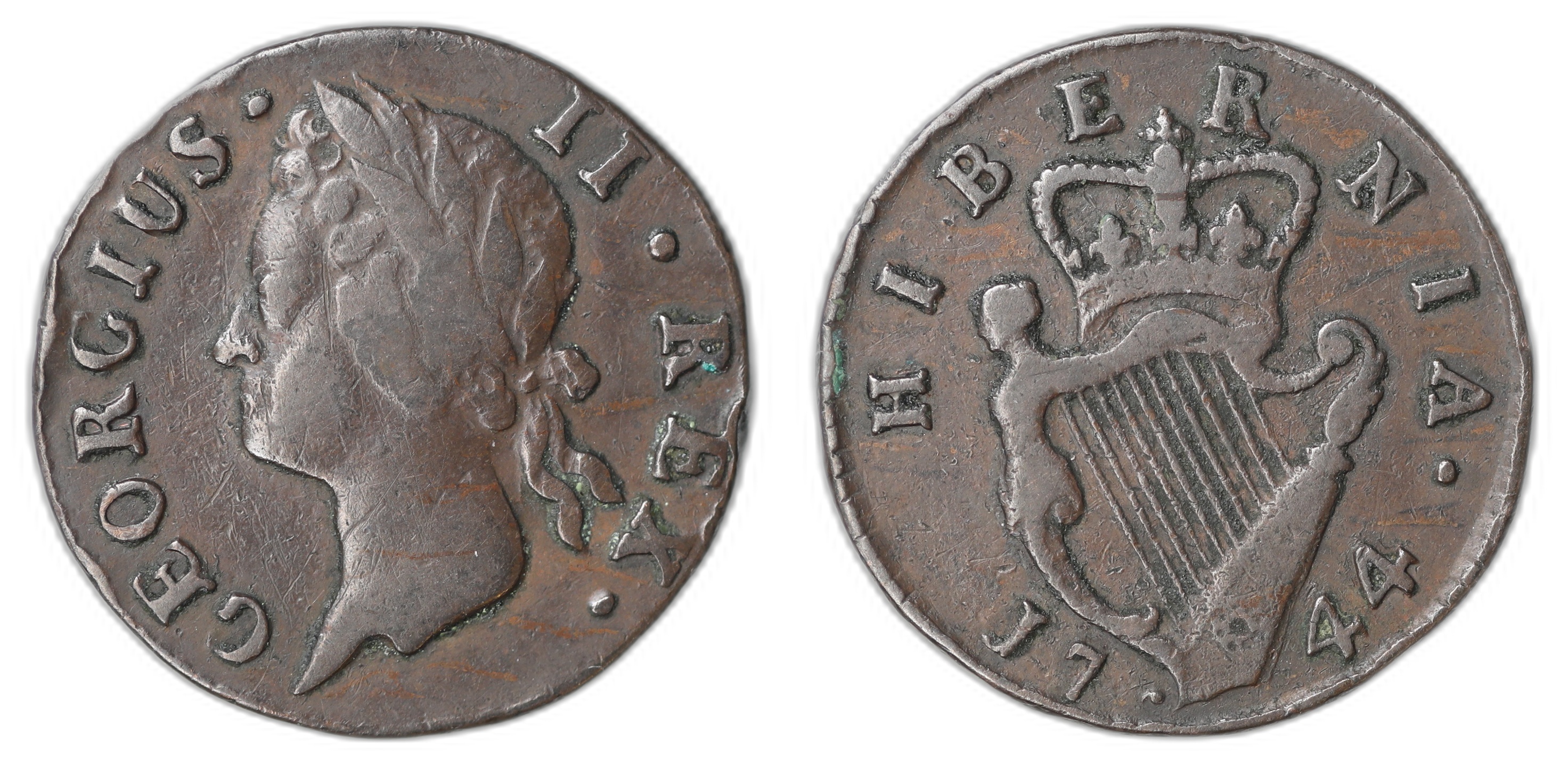 Ireland Farthing 1744  Kv: VF