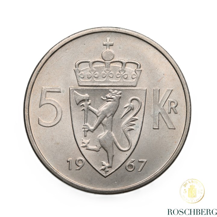 Norge 5 Kroner 1967 Kv 0