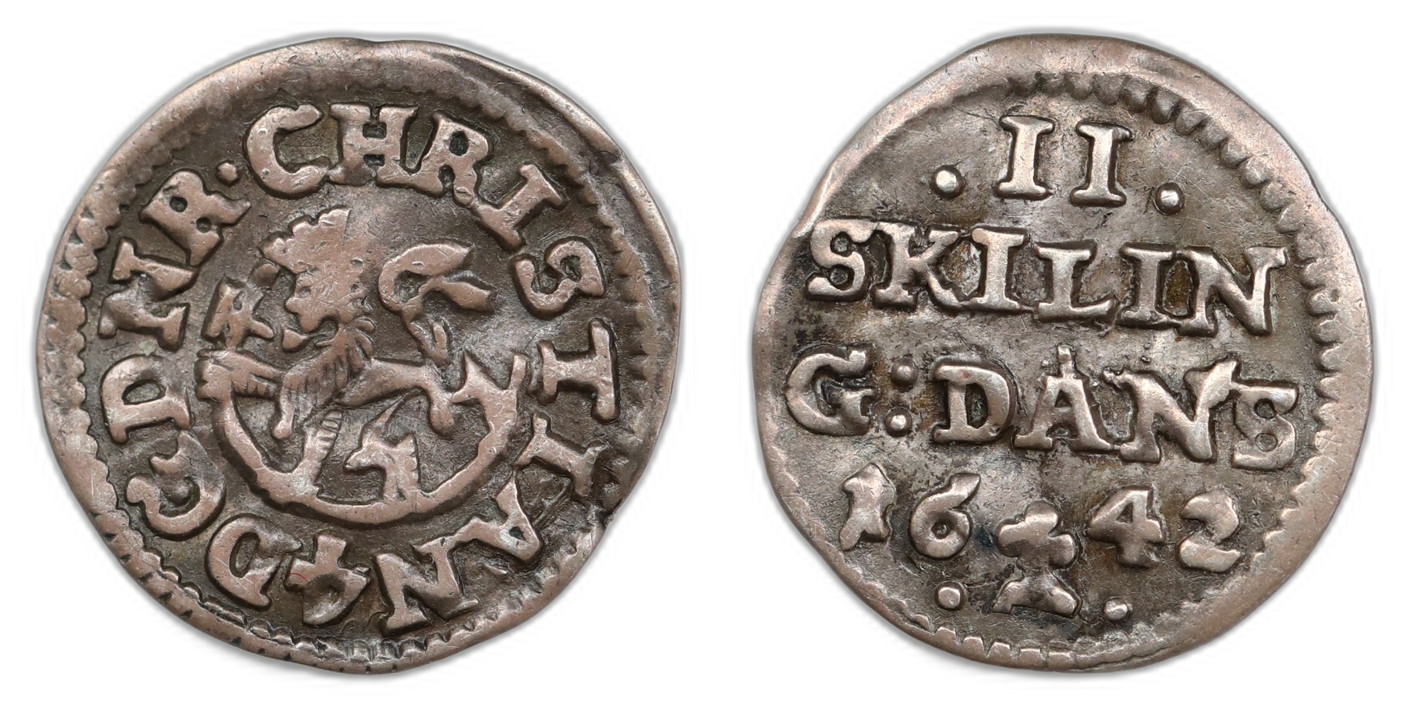 2 Skilling 1642 Kv 1/1+