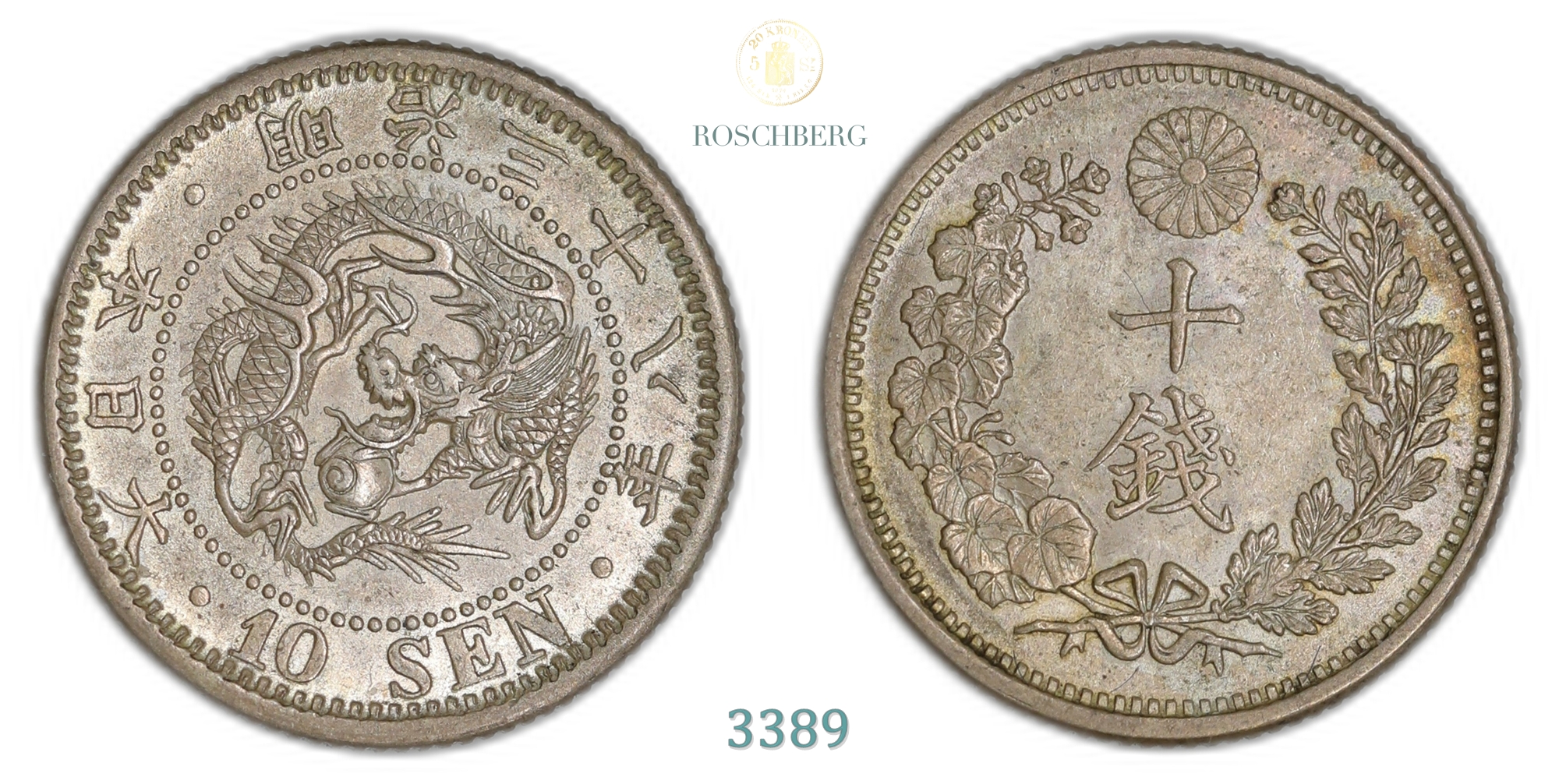Japan 10 Sen M37 (1904)  Kv: UNC