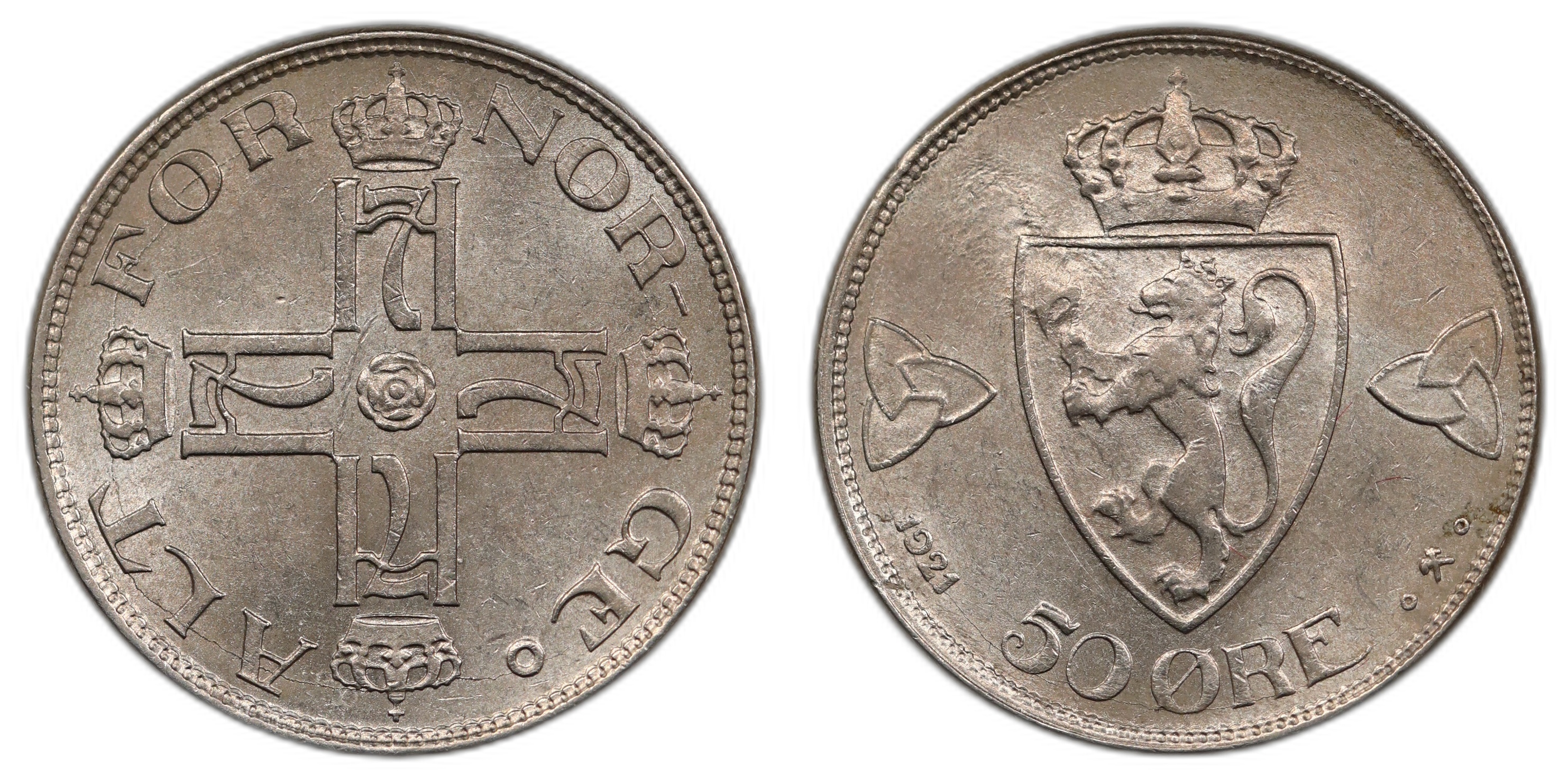Norge 50 Øre 1921 Kv 01
