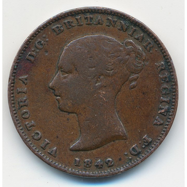 Gibraltar 1/2 Quart 1842 XF