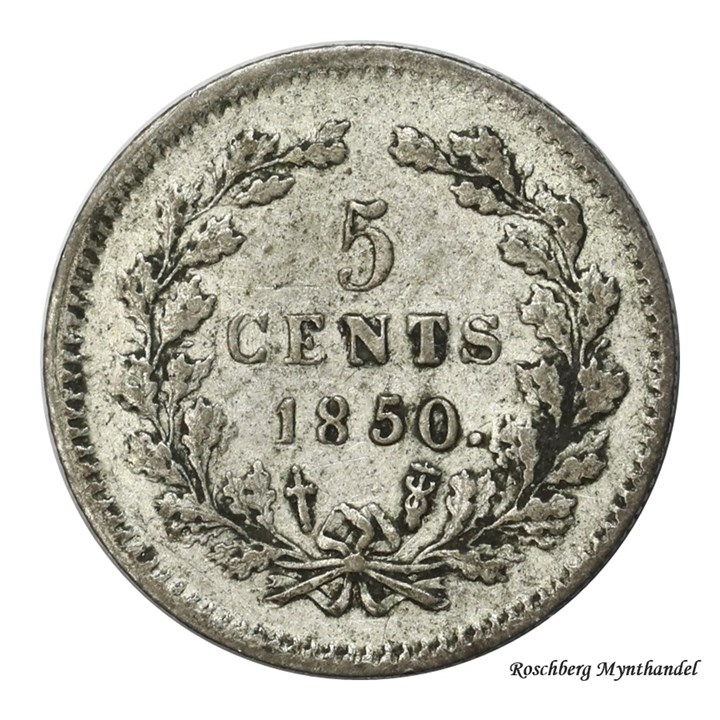 Nederland 5 Cent 1850 Kv 1+