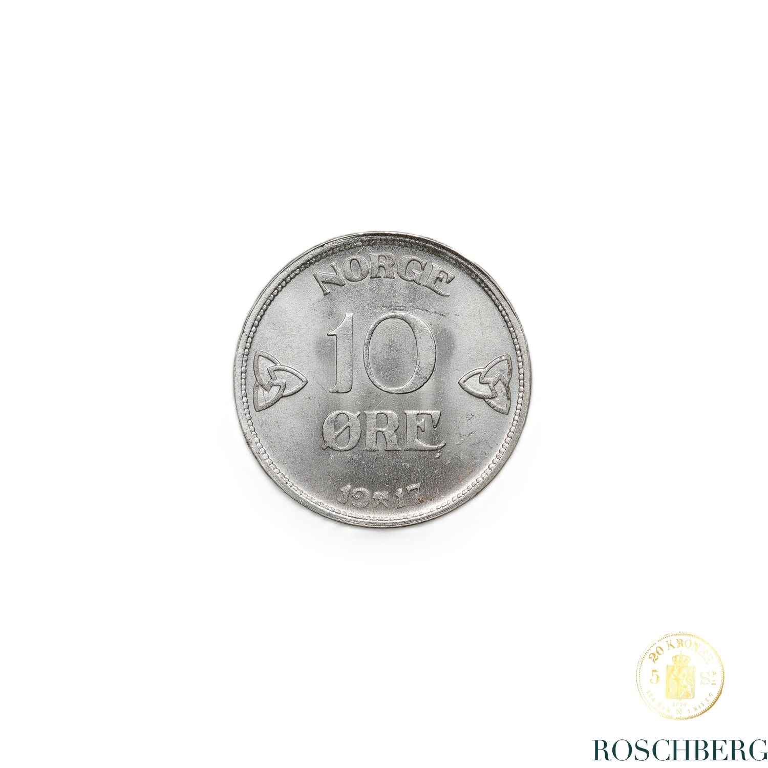 Norge 10 Øre 1917 Kv 0 