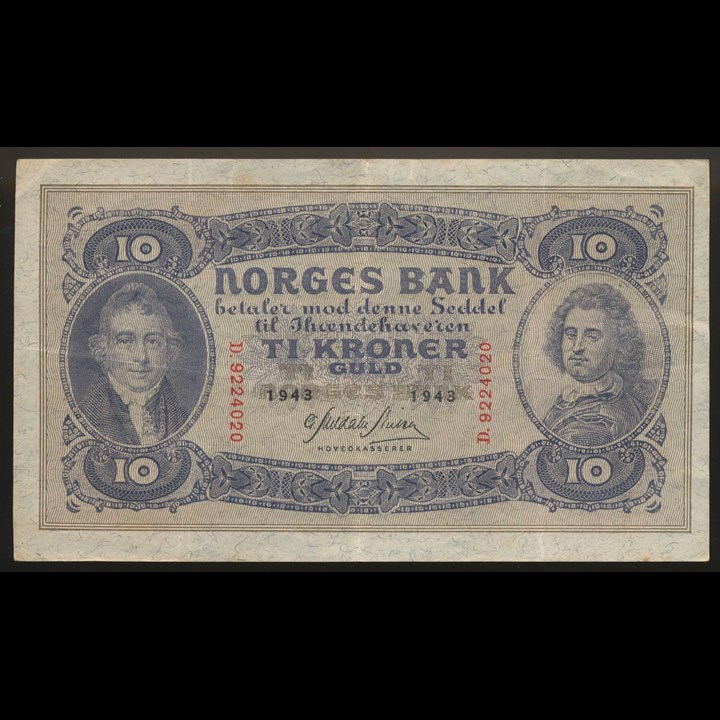 10 Kroner 1943 D Kv 1