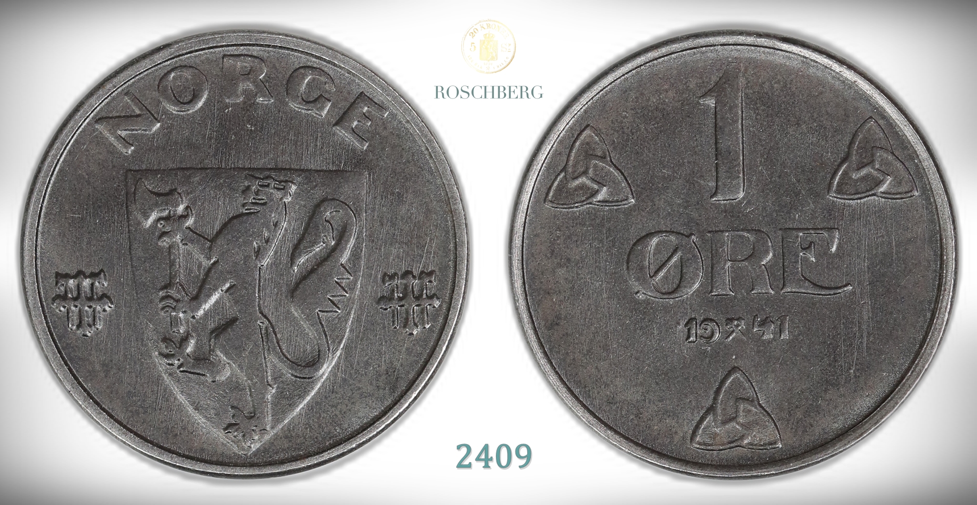 Norge 1 Øre 1941 Jern Kv: 0