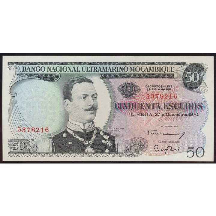 Mozambique 50 Escudos 1970 Kv 0