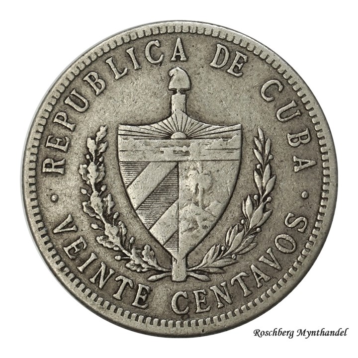 Cuba 20 Centavos 1915 Kv 1+