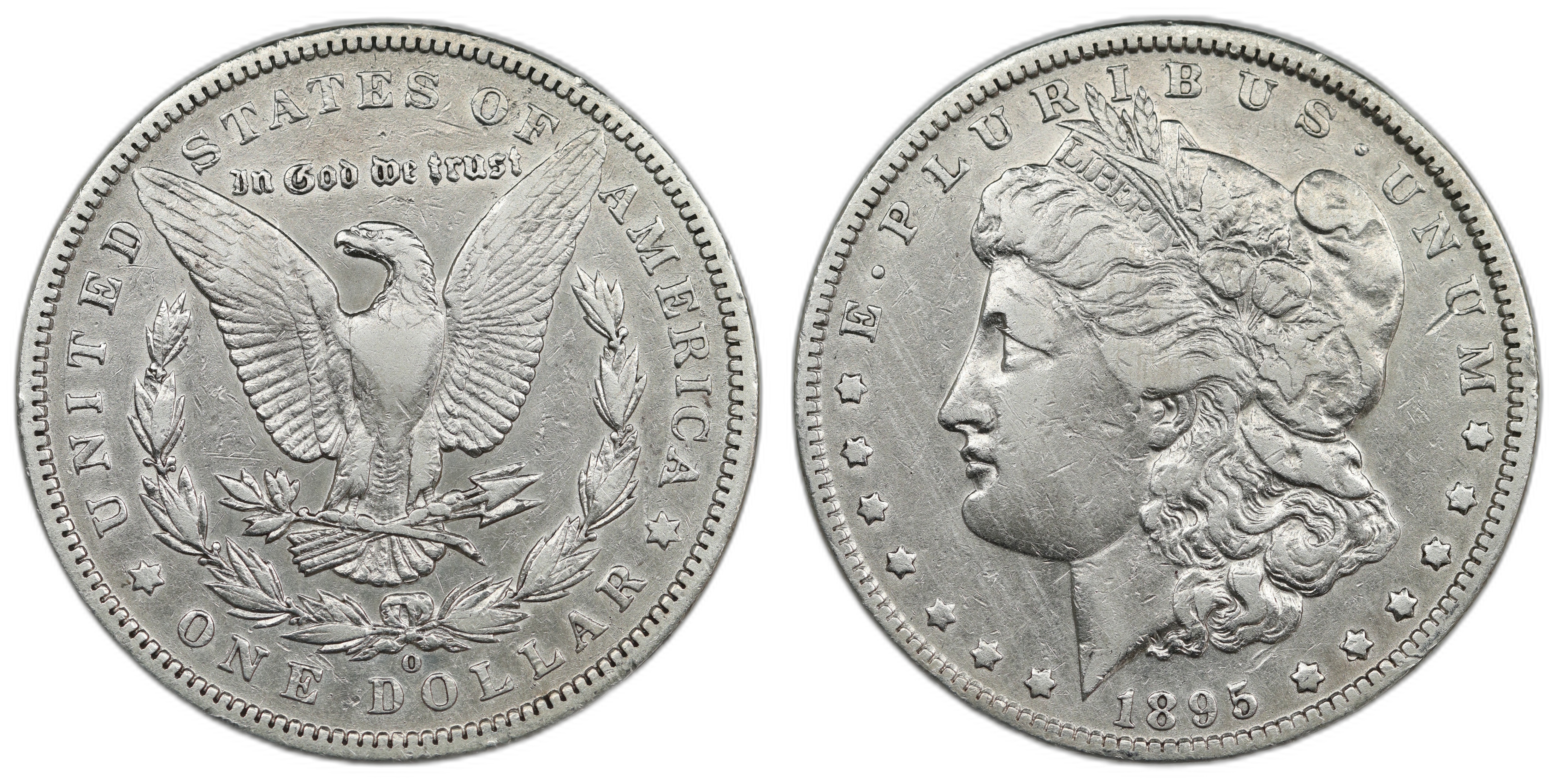 USA Dollar 1895-O Kv: VF, cleaned