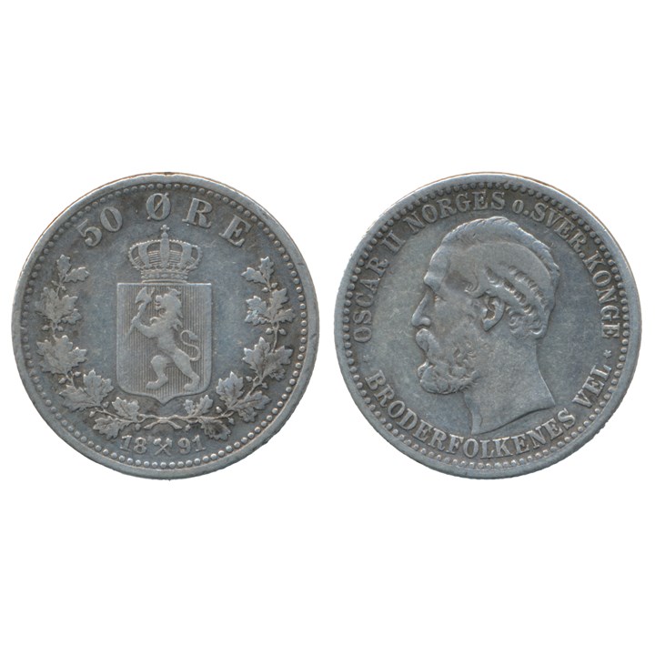 50 Øre 1891 Kv 1