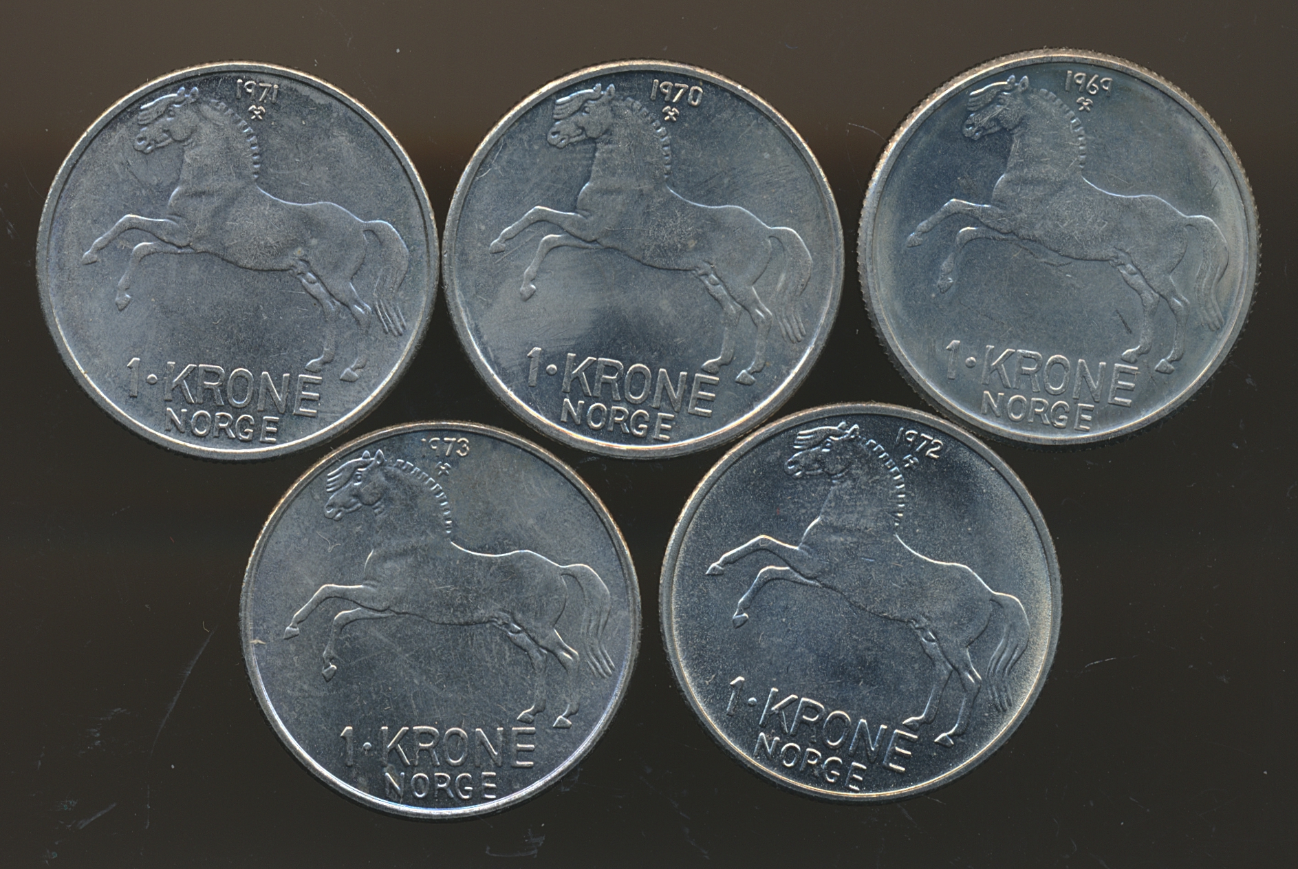 1 Krone 1969-1973 Komplett Kv 0