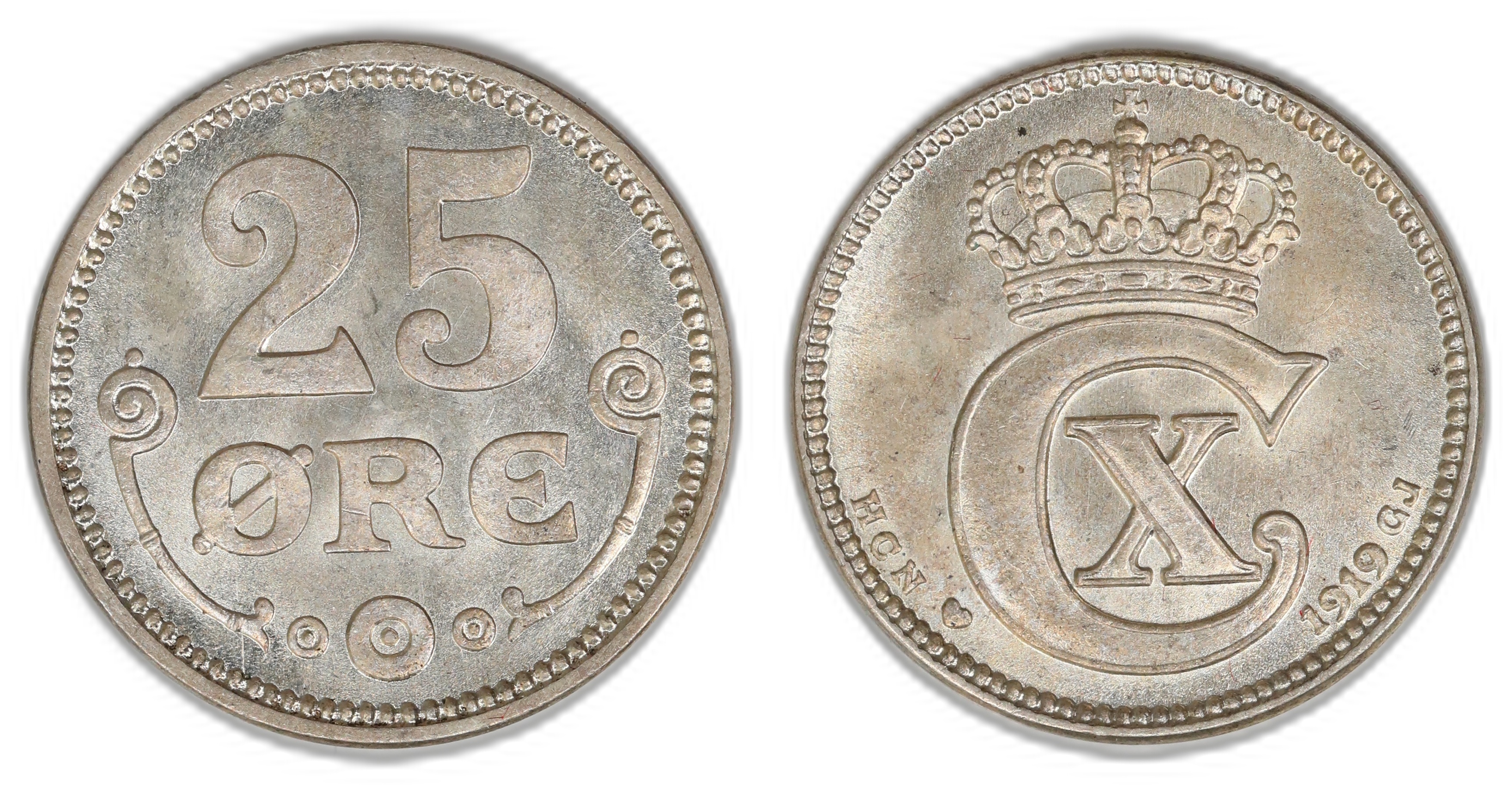 Danmark 25 Øre 1919  Kv: 0
