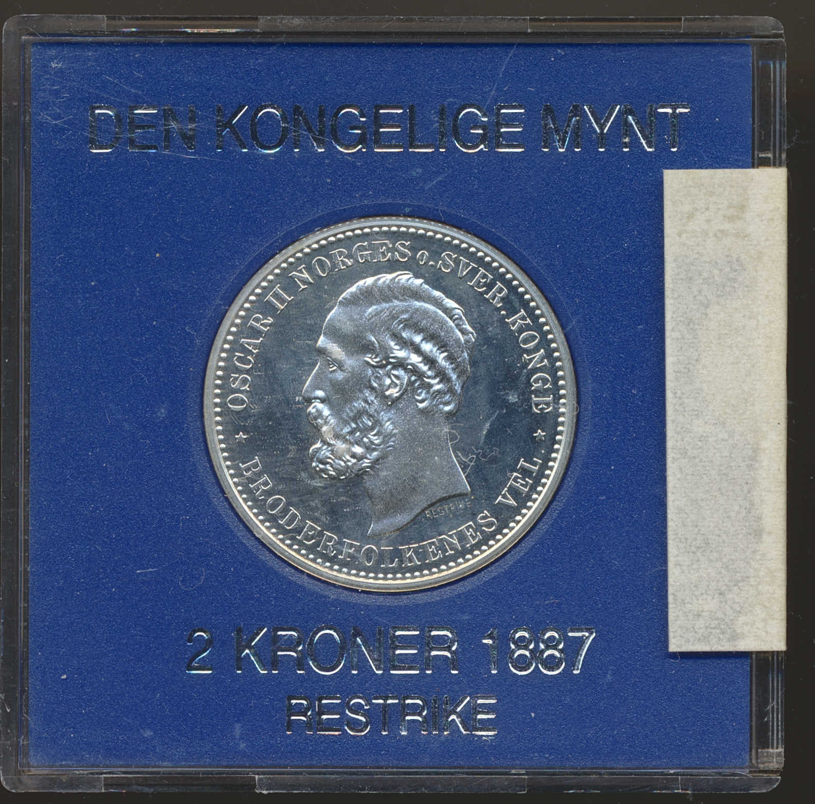 2 Kroner 1887 Restrike, Speilglans i sandhillkassett