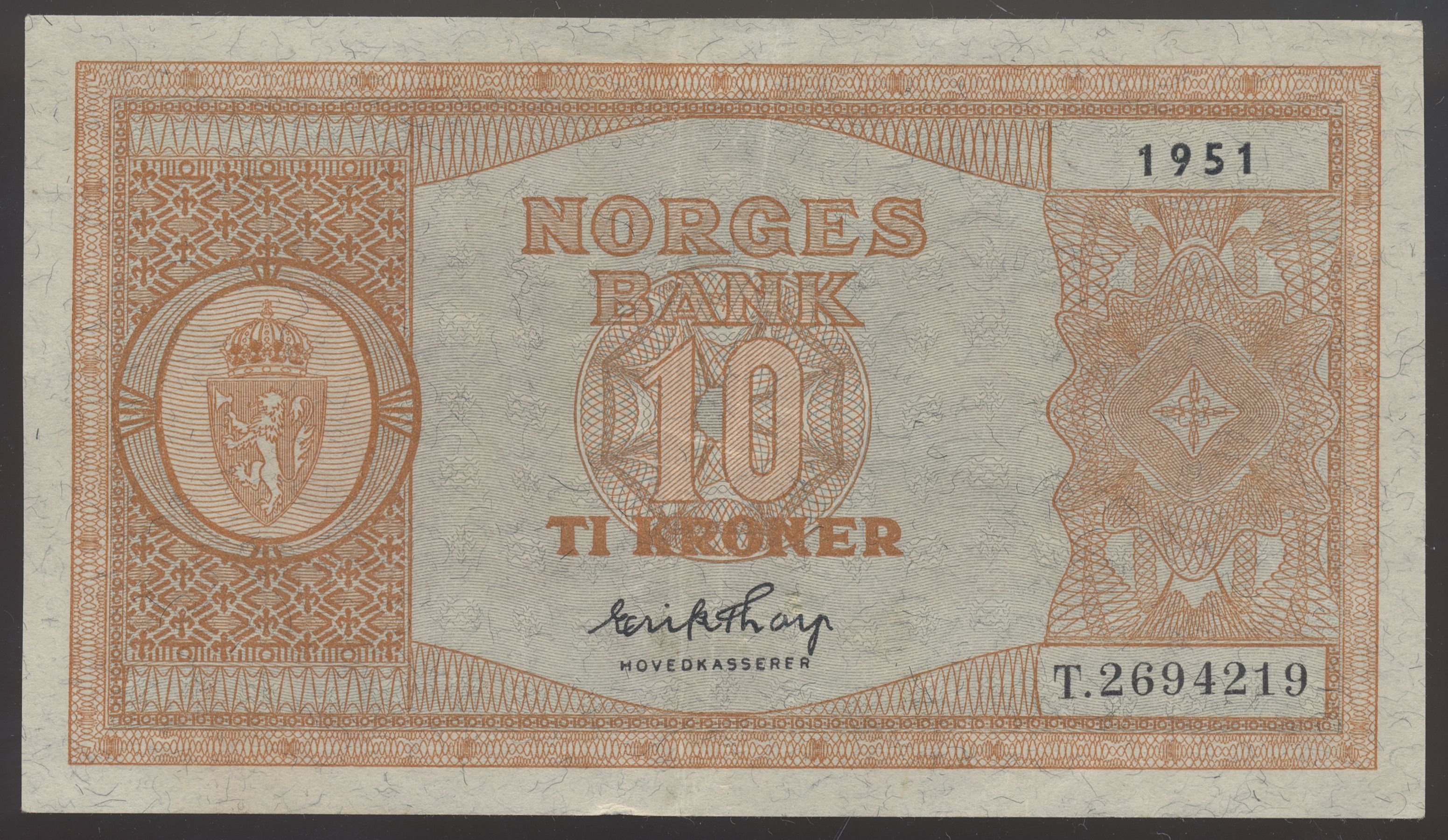 10 Kroner 1951 T Kv 1+