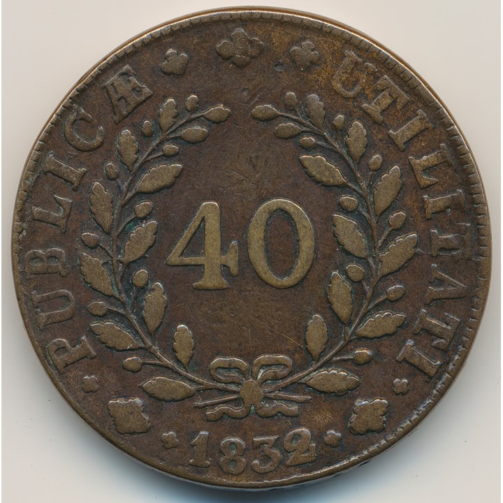 Portugal Pataco/40 Reis 1832 VF