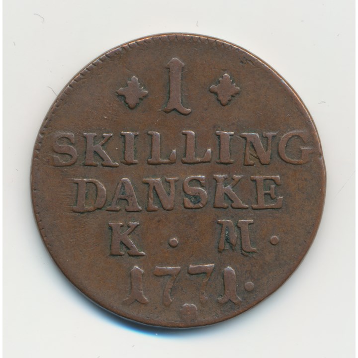 Danmark 1 Skilling 1771 Kv 1+