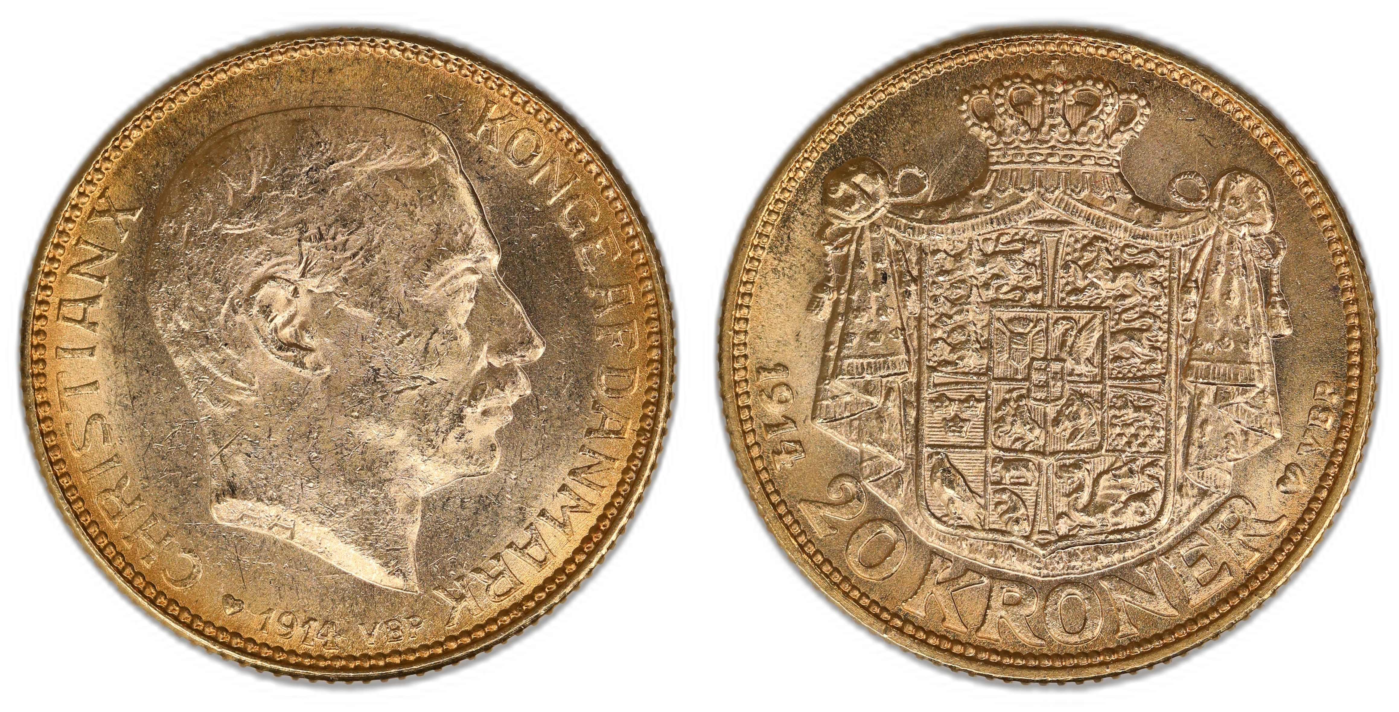 Danmark 20 Kroner 1914  Kv: 0/01