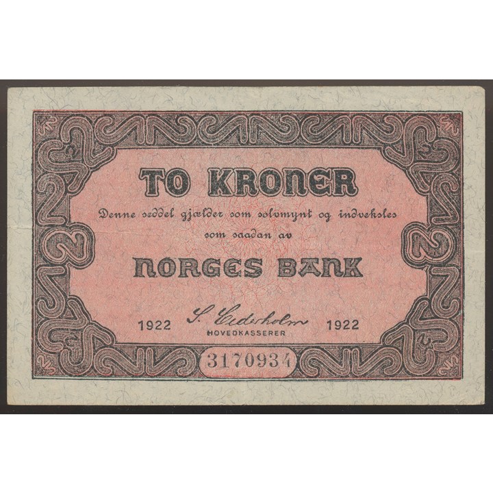 2 Kroner 1922 Kv g1+