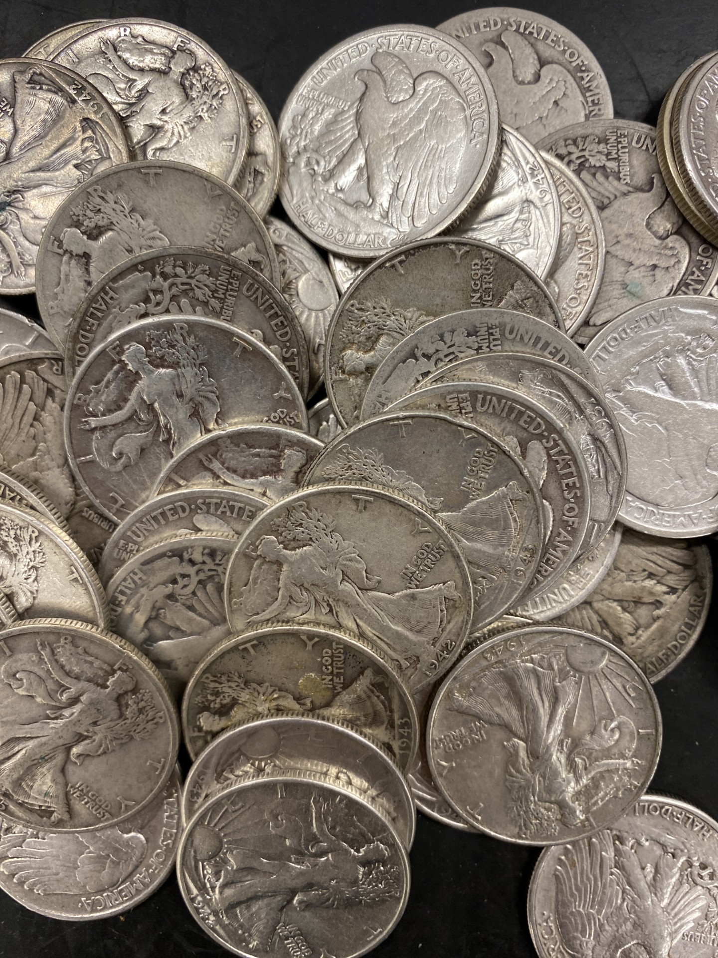 USA 50 Stk Half Dollar Walking Liberty 90% sølv 