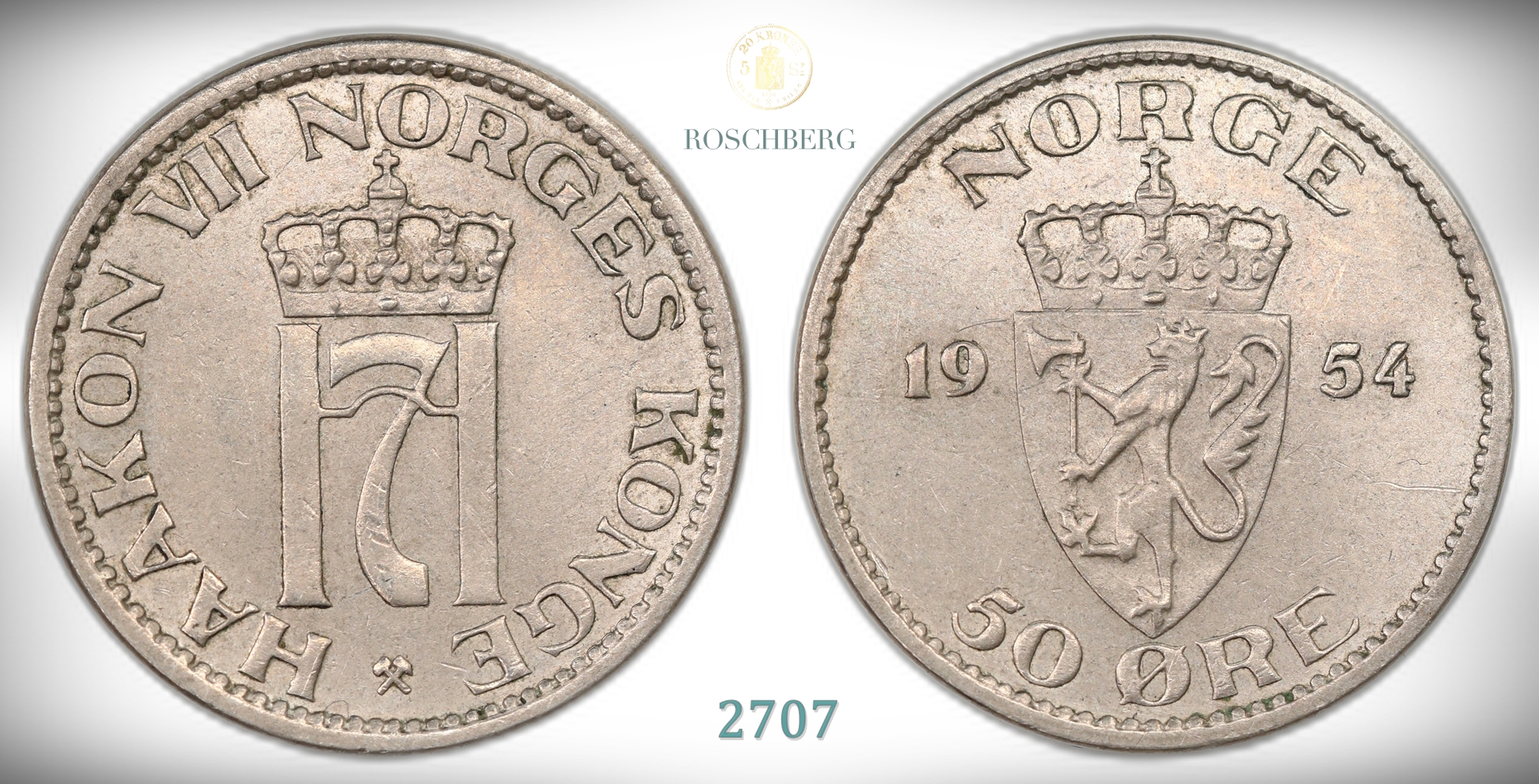 Norge 50 Øre 1954  Kv: 01