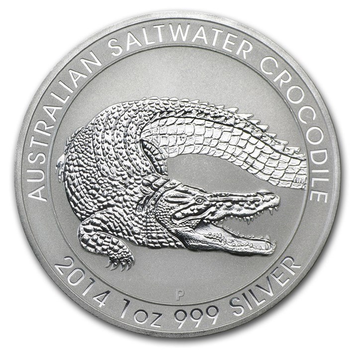 Australia 1 Dollar 2014 Saltwater Crocodile 1 Oz Sølv UNC