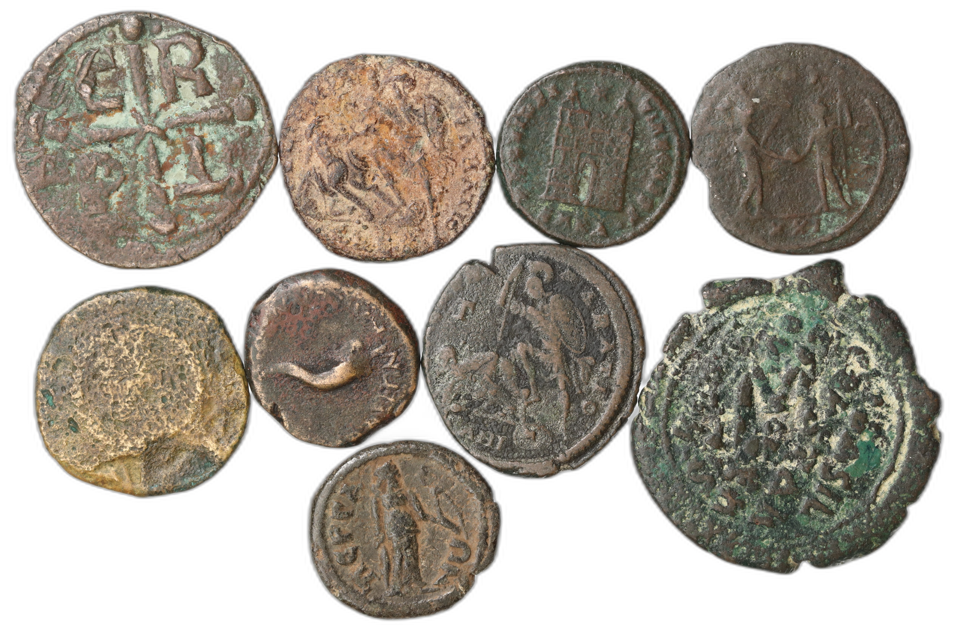 Ancient Bronze 9 Pcs mixed grades