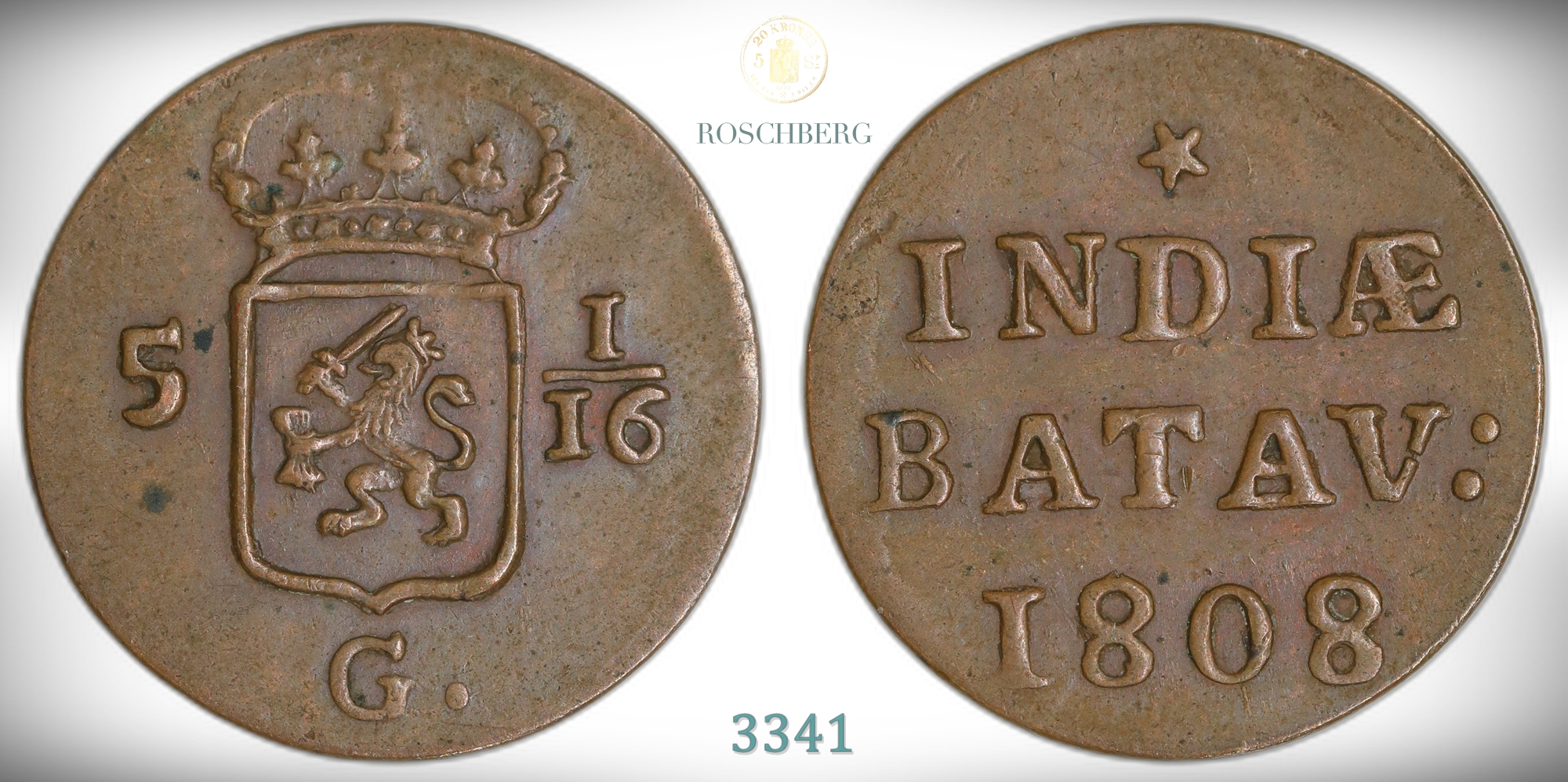 Batavia 1/16 Gulden 1808  Kv: XF