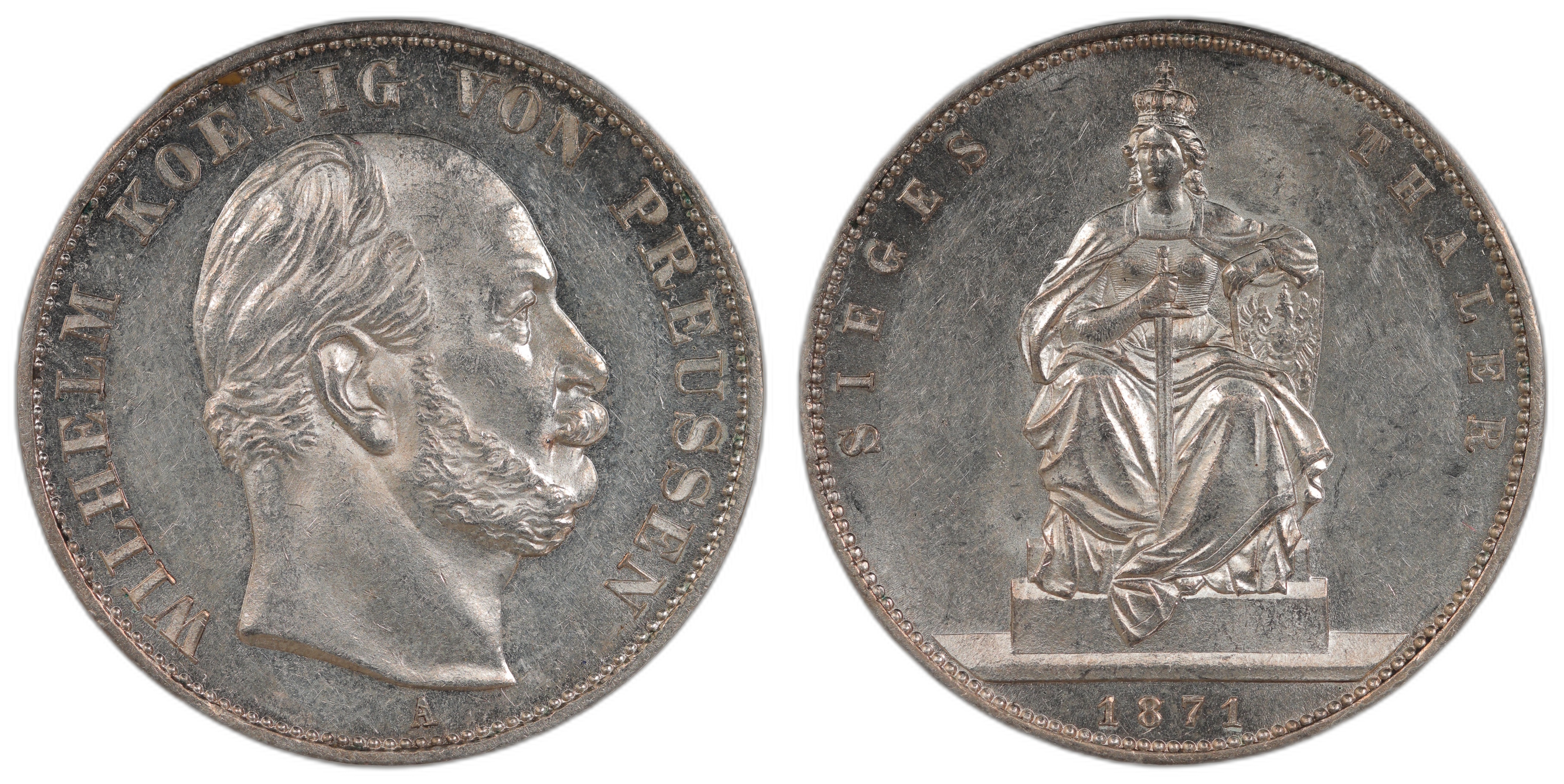 Prussia Siegesthaler 1871-A Kv UNC, Prooflike