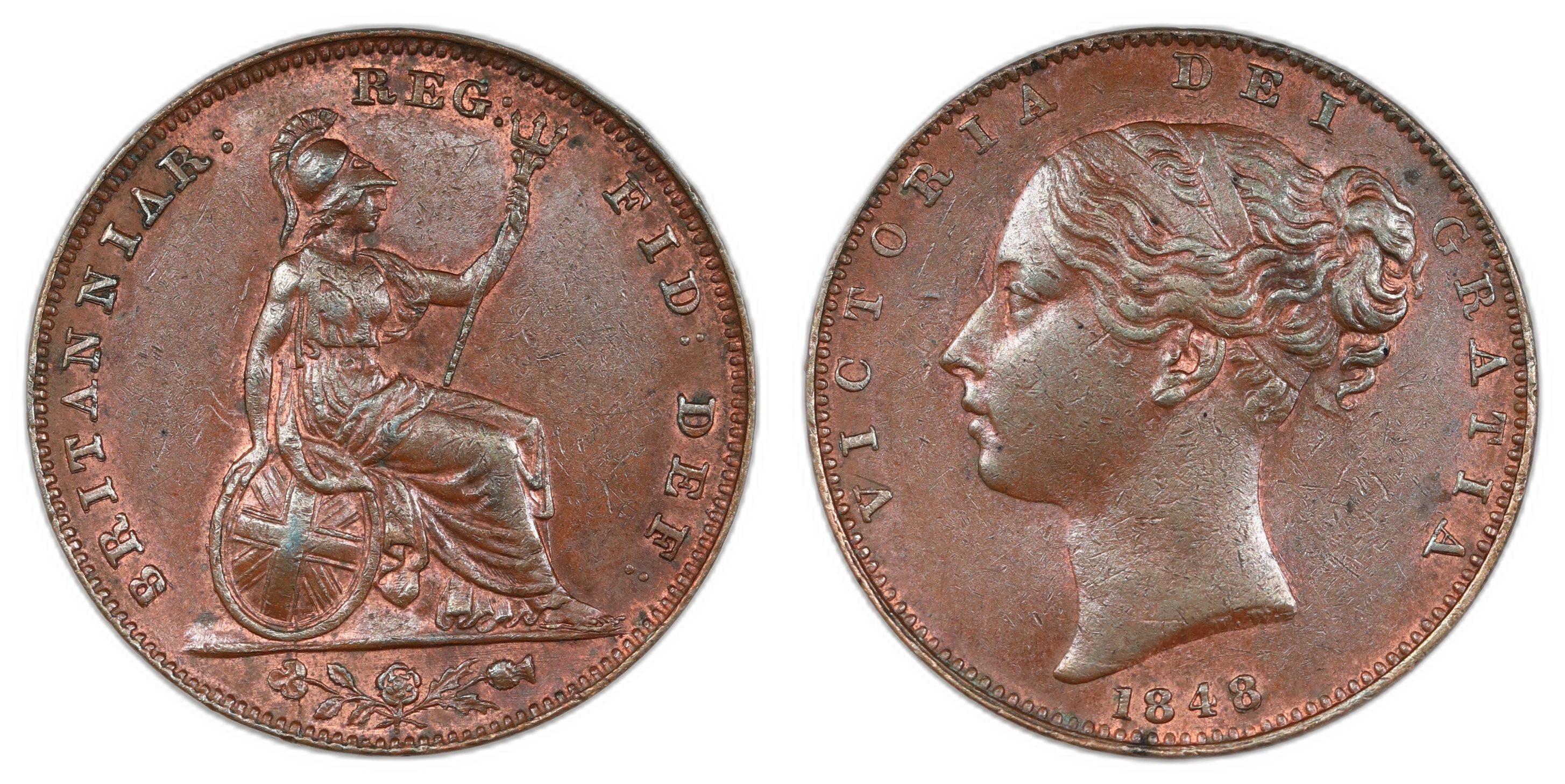 Great Britain Farthing 1848 Kv AU