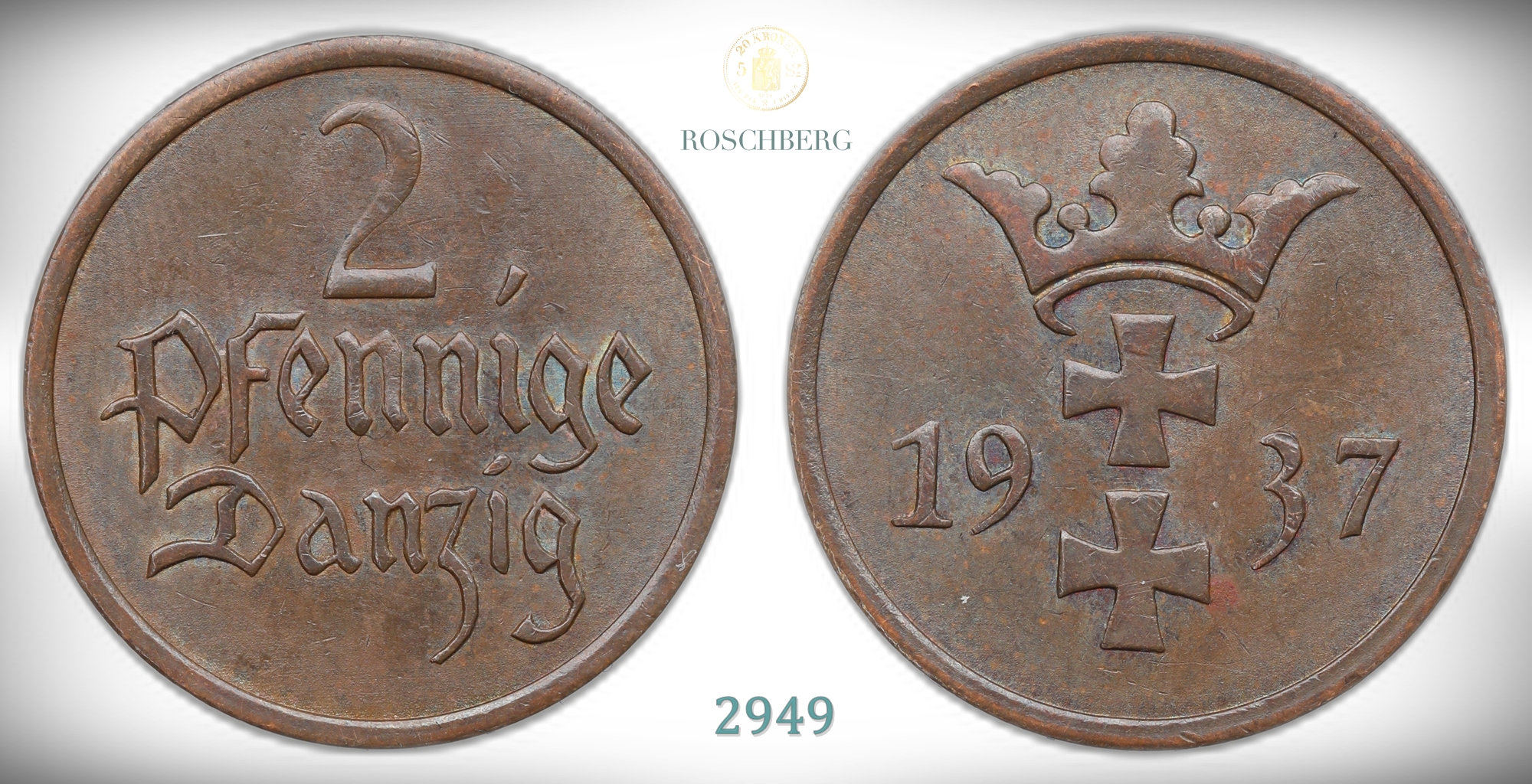 Danzig 2 Pfennig 1937  Kv: 01