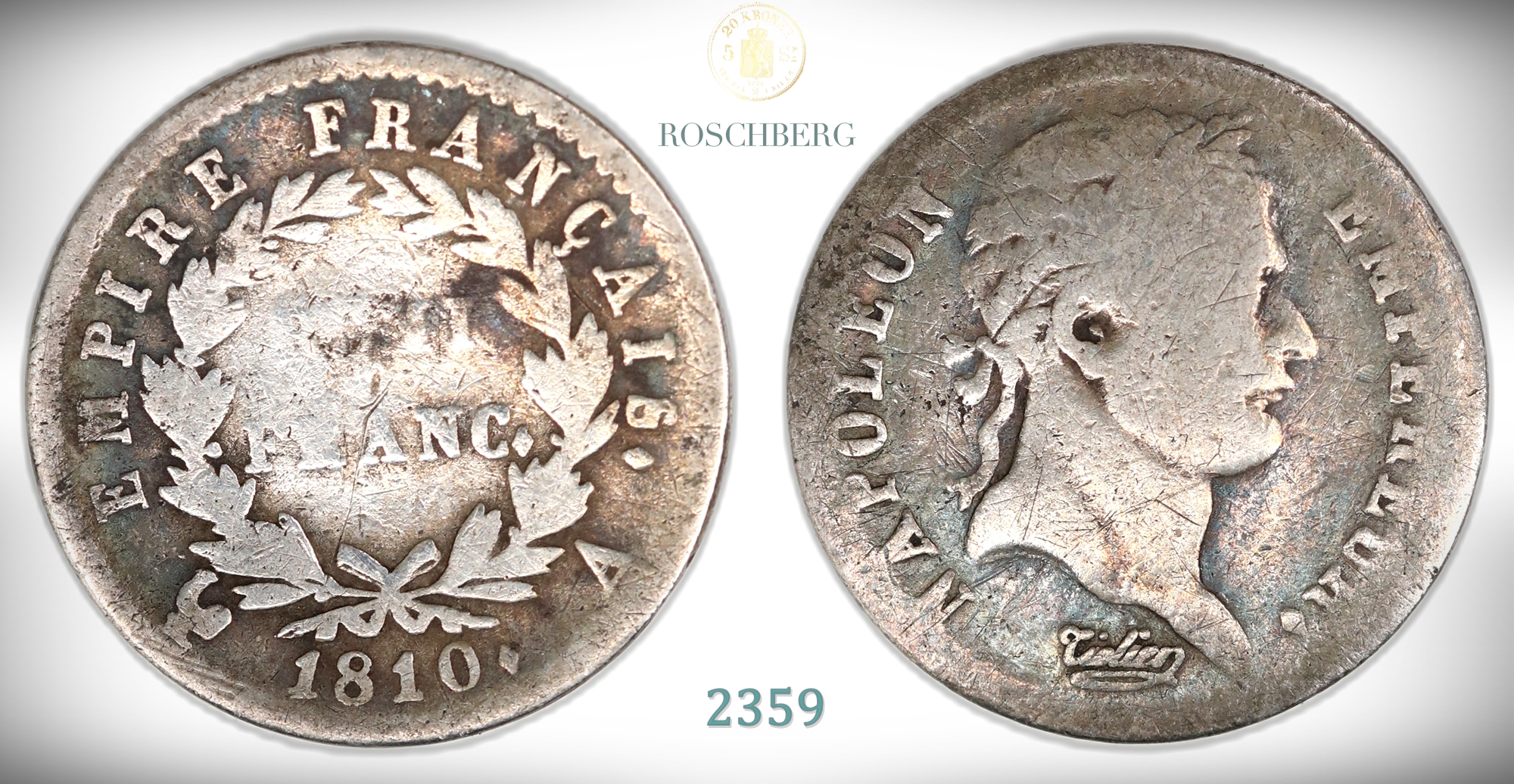 France 1/2 Franc 1810-A  Kv: 1- (VG)