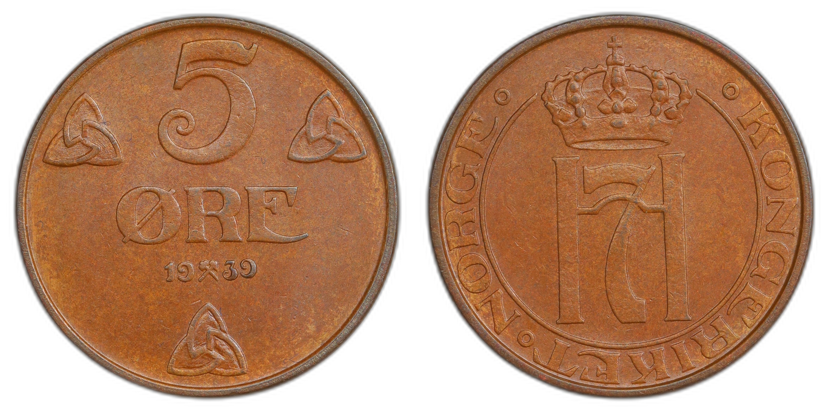 Norge 5 Øre 1939 Kv: 0