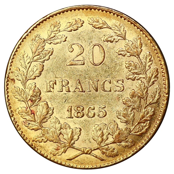 Belgia 20 Francs 1865 Kv 1+