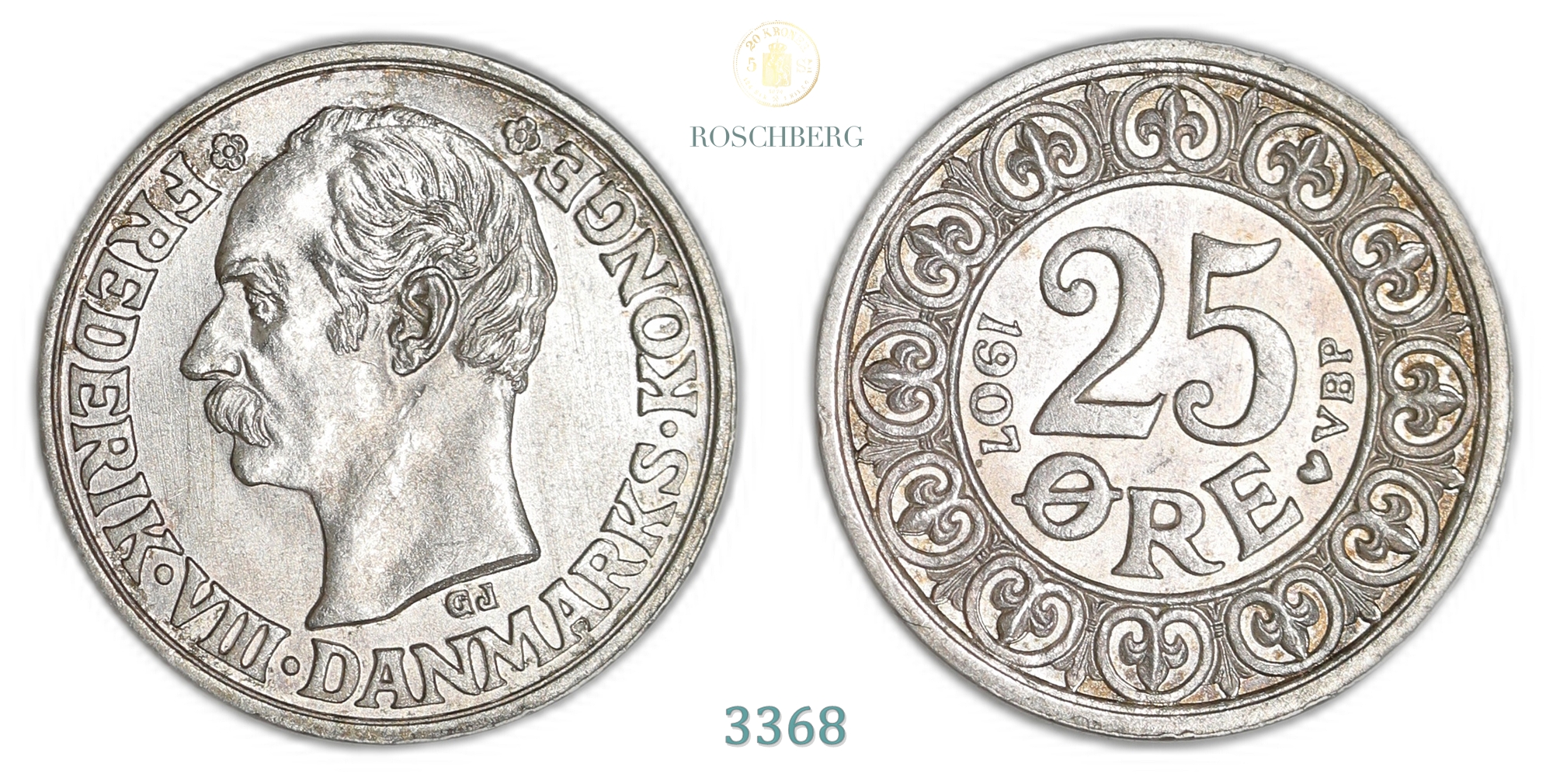 Danmark 25 Øre 1907  Kv: 0