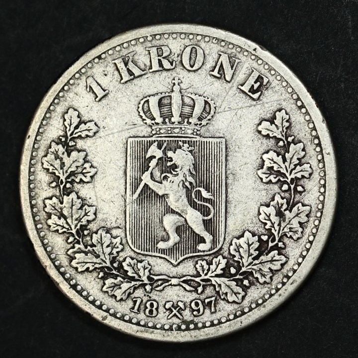 1 Krone 1897 Kv 1, riss