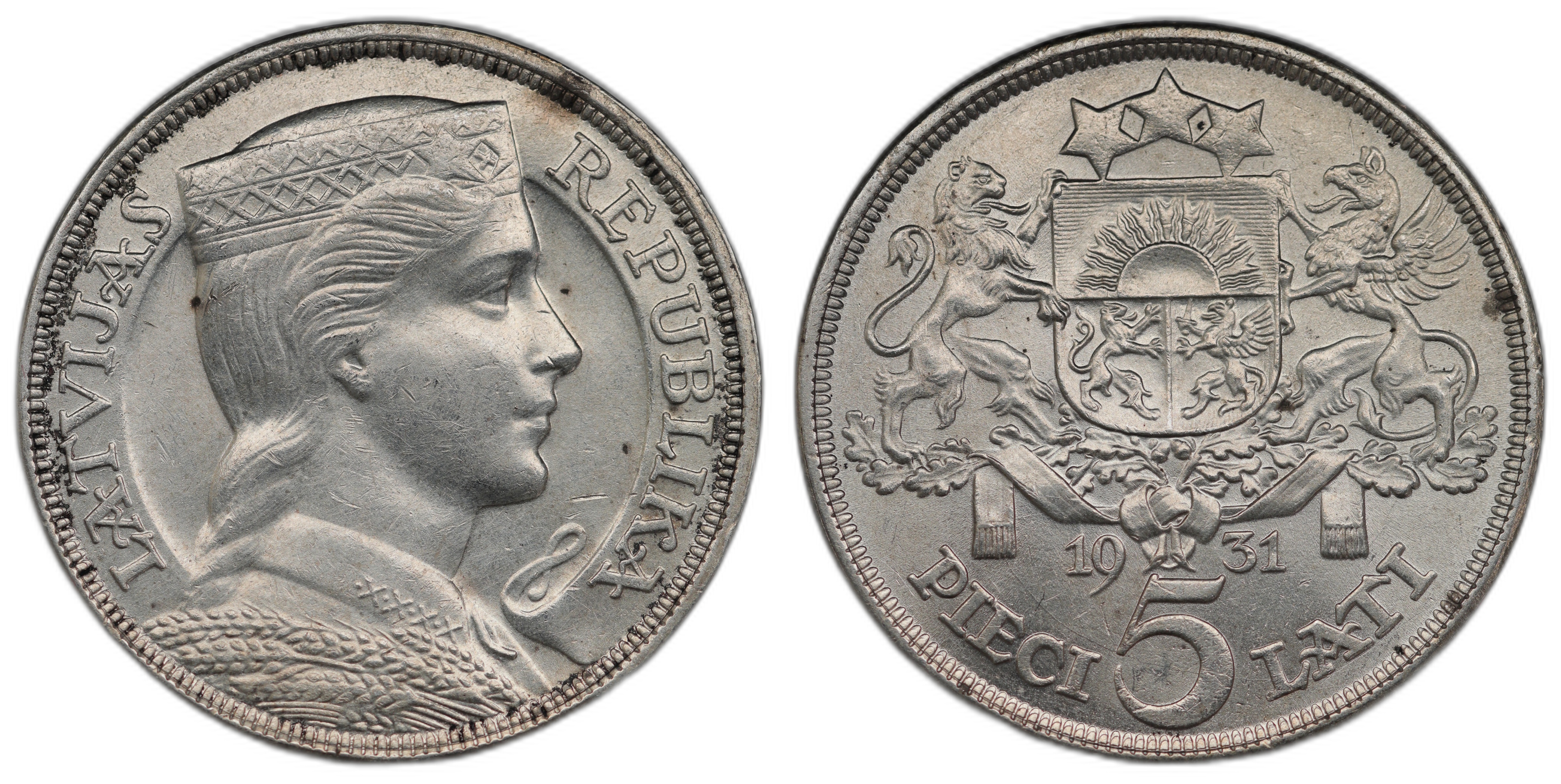 Latvia 5 Lati 1931 Kv: 01