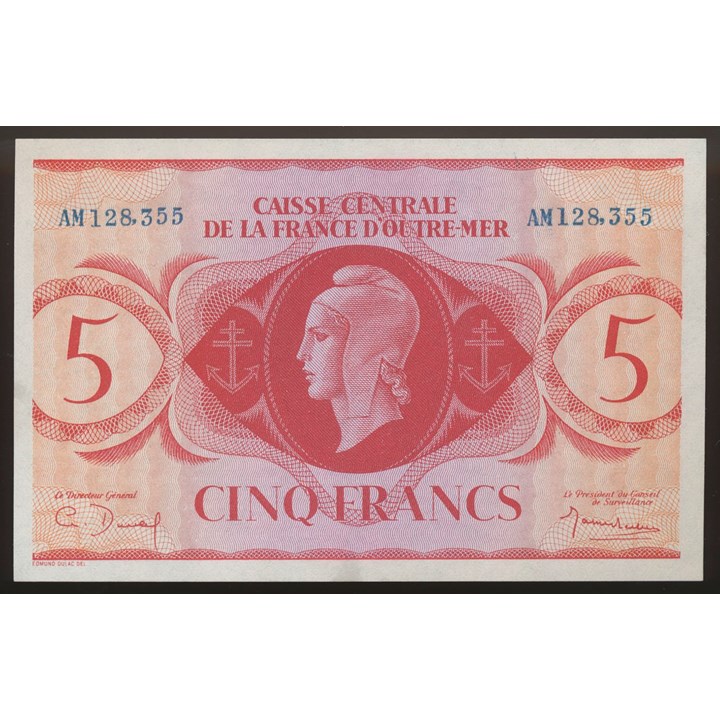 Fransk Ekvatorial Afrika 5 Francs 1944 Kv 0