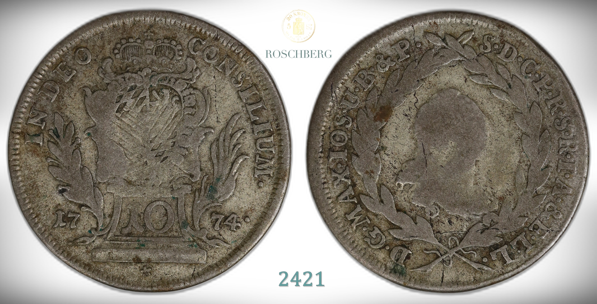 Austria 10 Kreuzer 1774  Kv: VF