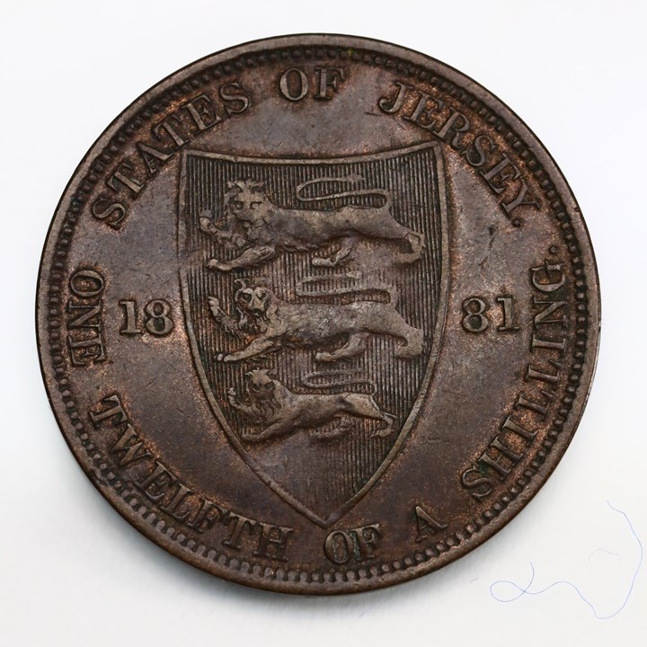 Jersey 1/12 Shilling 1881 Kv 1+