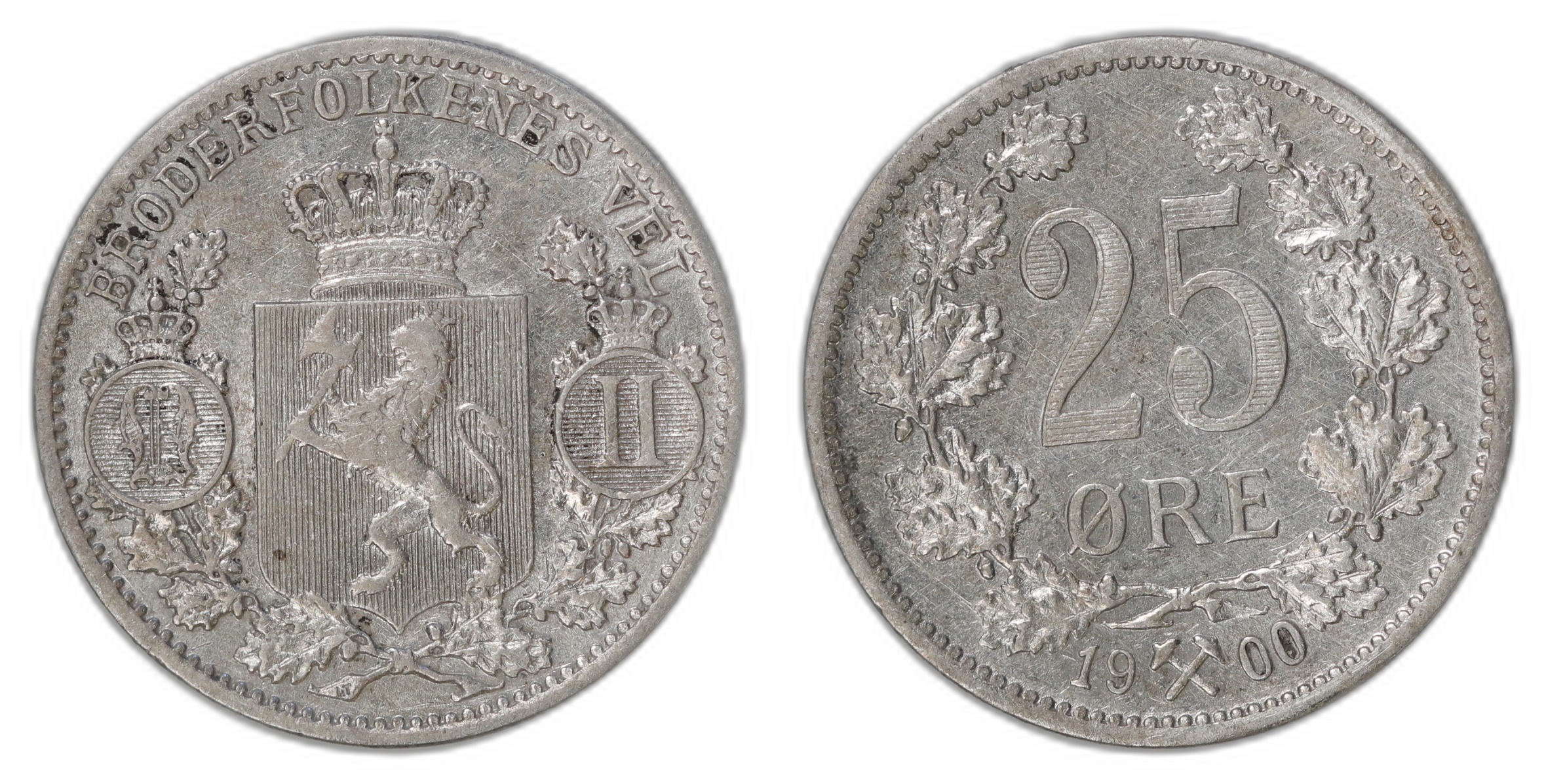 Norge 25 Øre 1900 Kv: 1+