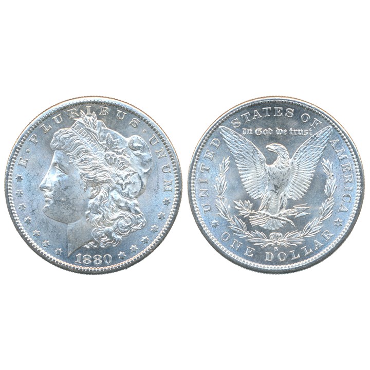 USA Morgandollar 1880 S Kv 0/01