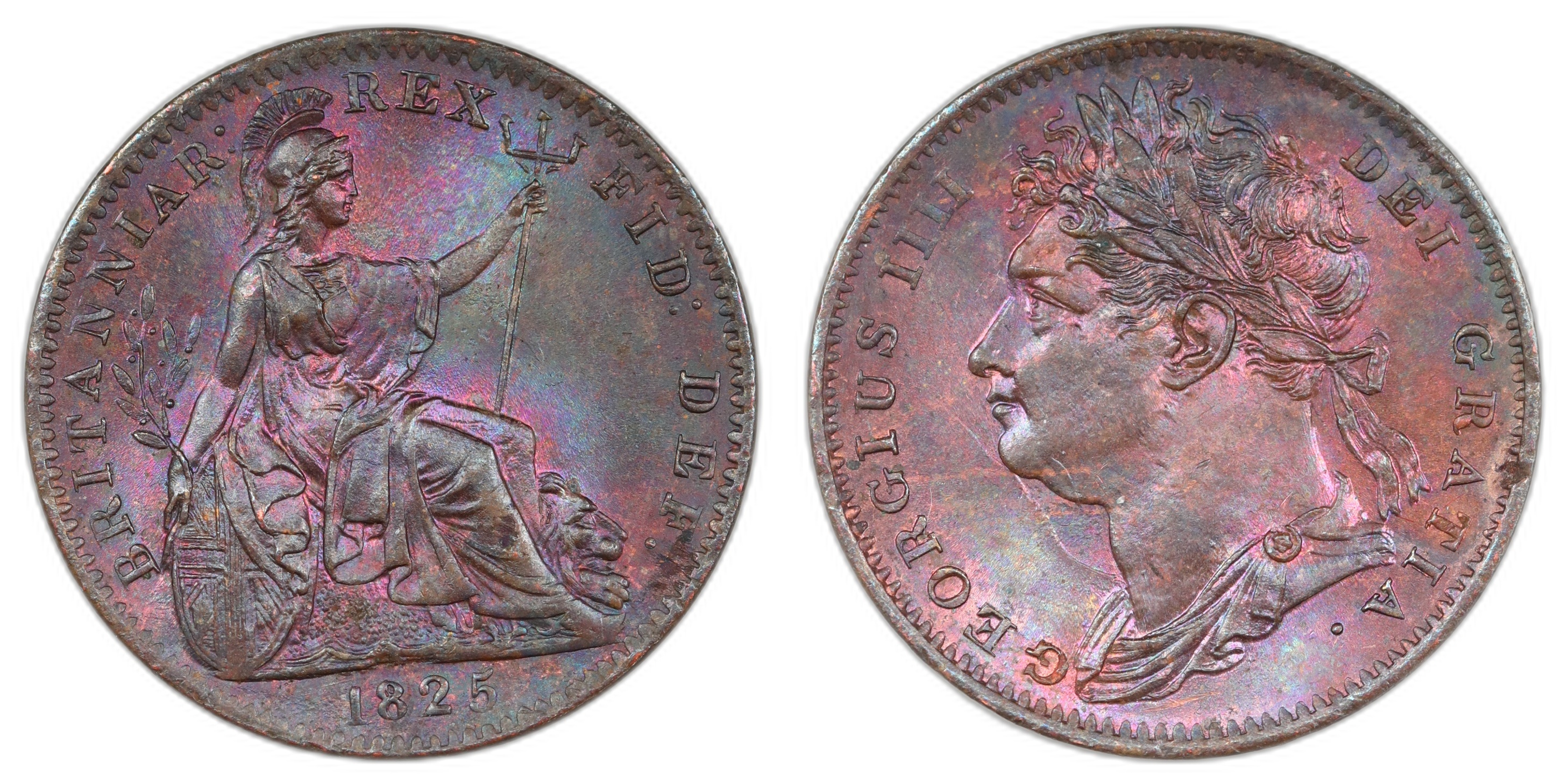 England Farthing 1825 Kv UNC