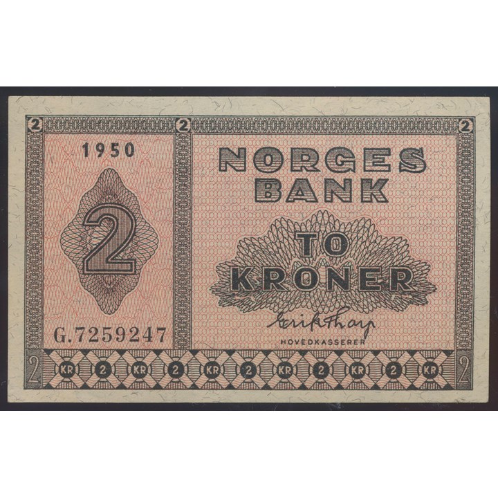 2 Kroner 1950 G Kv 1+/01