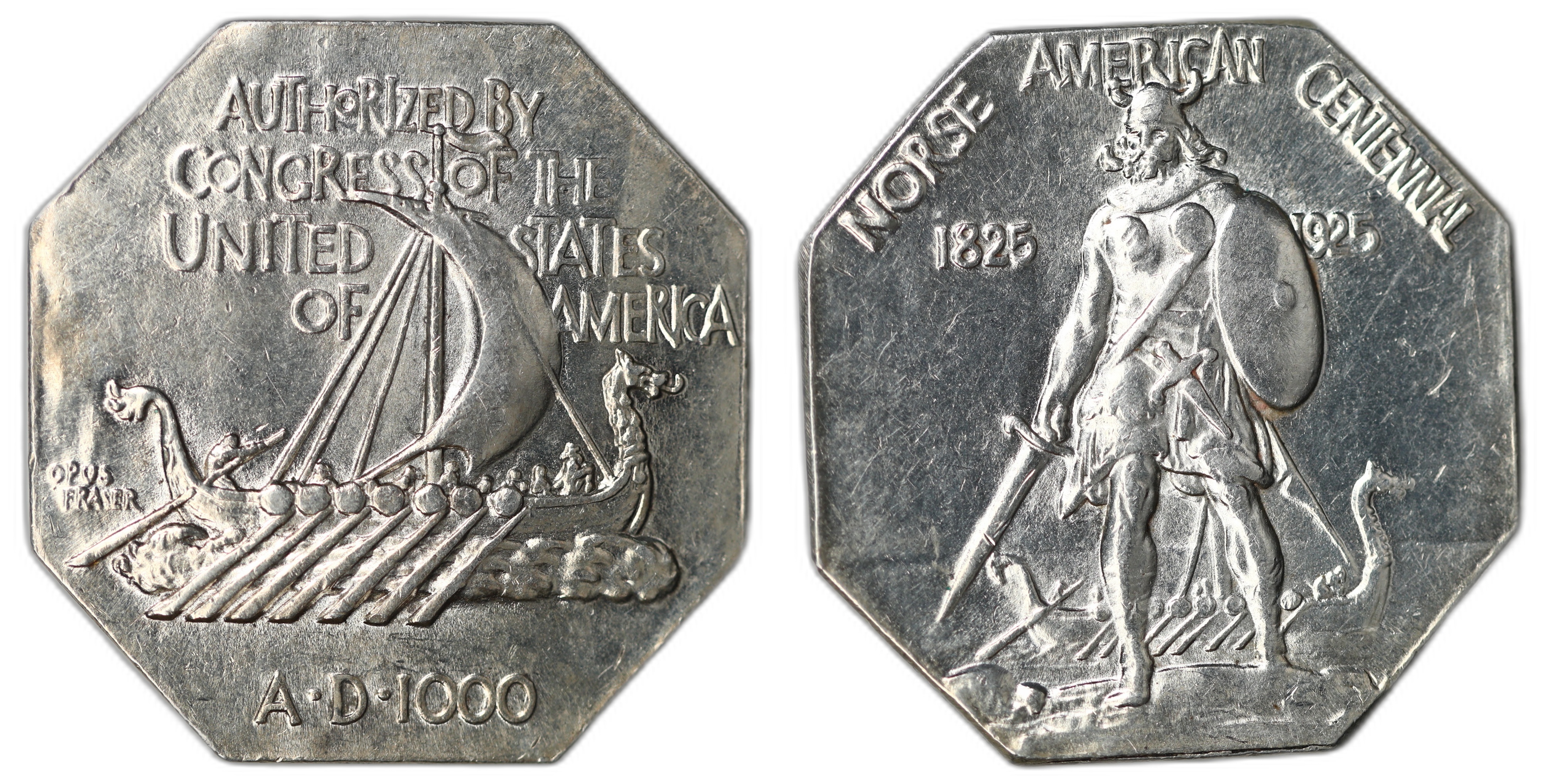 USA Medal 1925 Norse Centennial Thick Kv: UNC, cleaned