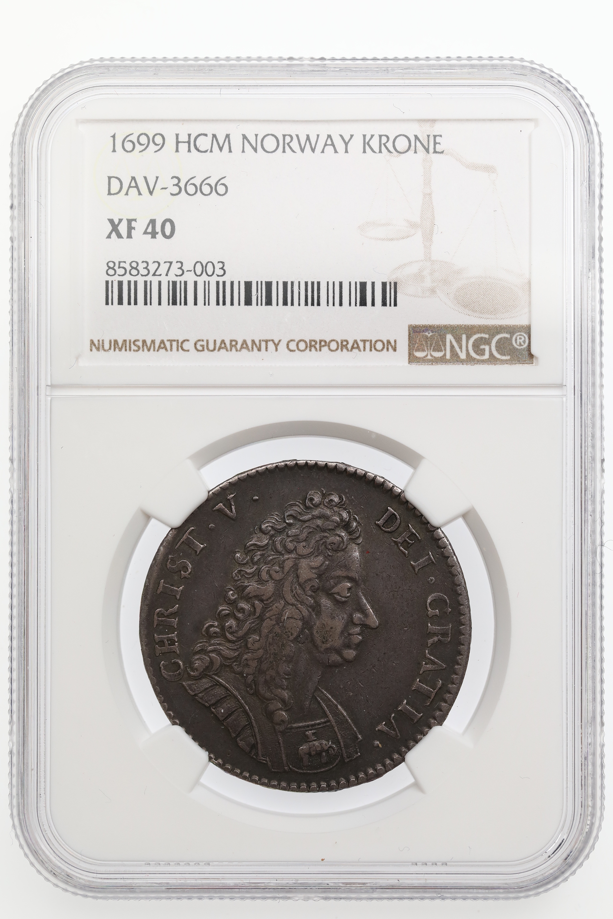 Norge 4 Mark 1699 Kv: NGC XF40